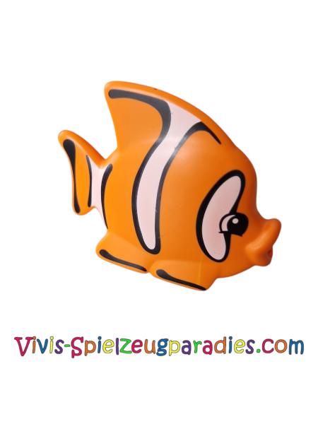 Lego Duplo-Schmetterlingsfisch mit schwarz umrandetem weißen Streifenmuster (43850pb01)