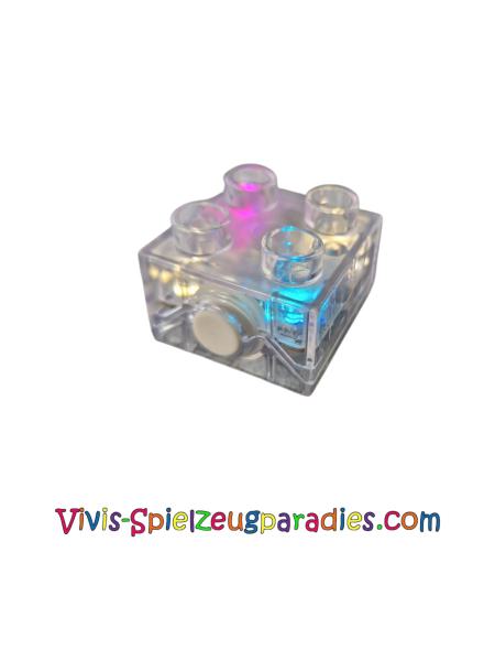Lego Duplo, Stein 2 x 2  Licht mit weißem Knopf (51409c01)