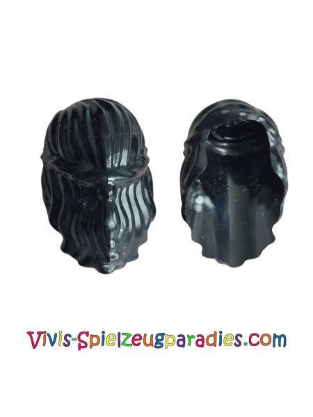 Lego minifigure, female hair medium length with braid on the sides (59363) Black