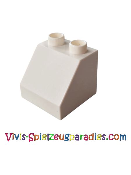 Lego Duplo, Dachstein 2 x 2 x 1, 1/2 Schräge 45 (6474) weiß