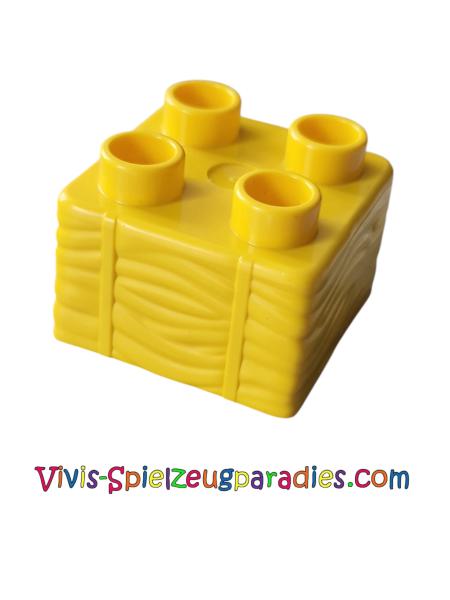 Lego Duplo, Stein 2 x 2 mit Heuprofil (69716) gelb