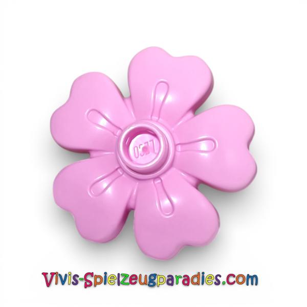 Lego Duplo, Blüte 3 x 3 mit 5 Blättern und oberem Ständer  (84195) Hellrosa