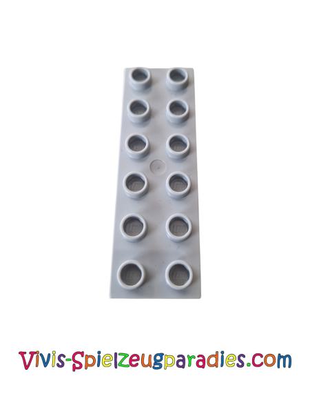 Lego Duplo Platte Basic 2x6 dick (98233) hellgrau