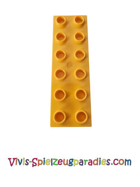 Lego Duplo Platte Basic 2x6 dick (98233) helles Orange