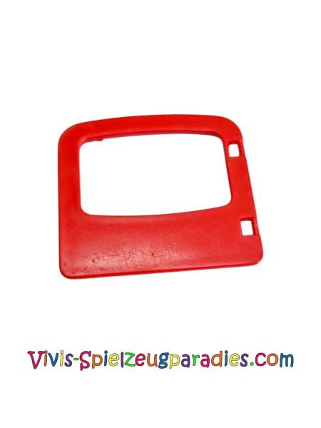Lego Duplo Tür-/Fensterscheibe 1 x 4 x 3 mit Einzelscheibe und oberem Innenclip (4247) rot