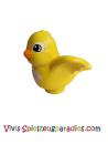 Lego Duplo bird with white breast feathers and eye rims, orange beak pattern (27370pb01)