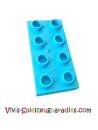 Lego Duplo Basic 2x4 Thick Plate (40666) Medium Azure