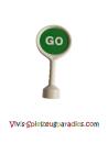 Lego Duplo Utensil Round Sign with Handle with 'GO' and 'STOP' Pattern (41759pb02)