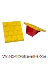 Lego Duplo Dach schräg 30 4 x 4 mit Schindelprofil und rotem Sockel (4860c03)