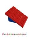 Lego  Duplo, Dach schräg 30 4 x 4 mit Schindelprofil und blauem Sockel (4860c01) rot