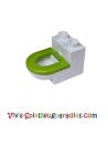 Lego Duplo, furniture WC white with lime seat (4911 / 4912/4911c06)