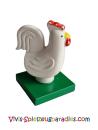 Lego Duplo Huhn, Hahn, Augen vorne auf grüner Basis (6312c01pb01)