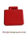 Lego Duplo Utensil Koffer mit geprägtem Duplo Rabbit Logo auf Vorder- und Rückseite ( 6427) rot