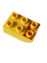 Duplo, brick brick 2 x 3 slope curved inverted (98252) yellow