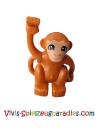 Lego Duplo-Affe, gekrümmter Schwanz zur Seite gedreht mit Nougat-Gesichtsmuster (BB0953c01pb01)